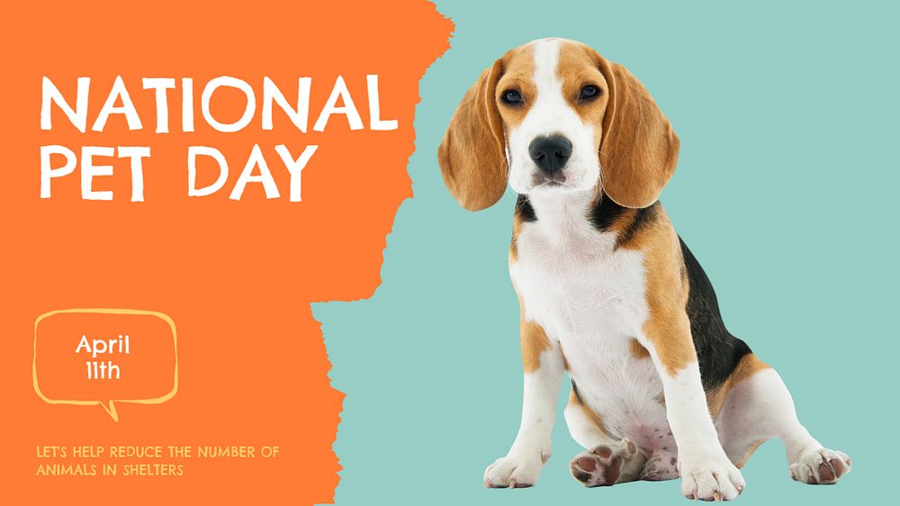 National pet day blog banner template, editable text