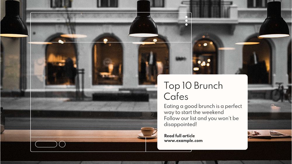 Brunch cafes blog banner template, editable text