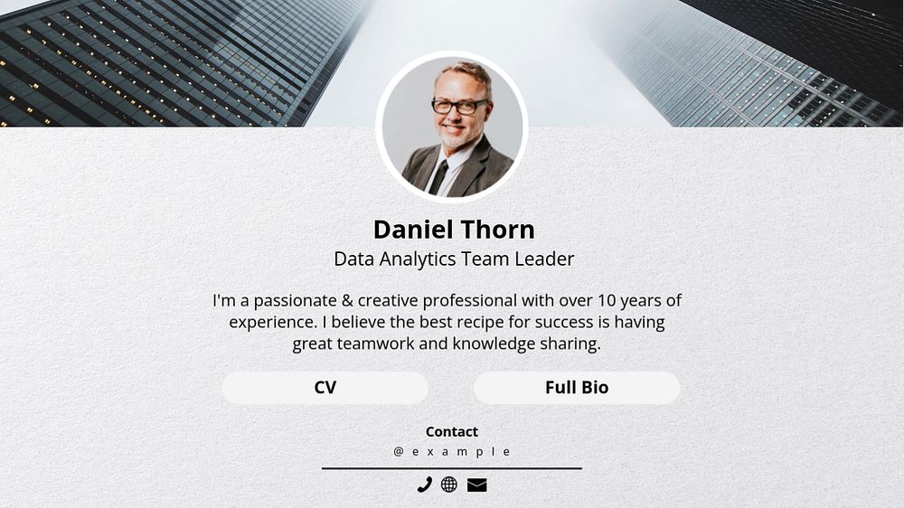 Business profile  blog banner template, editable text