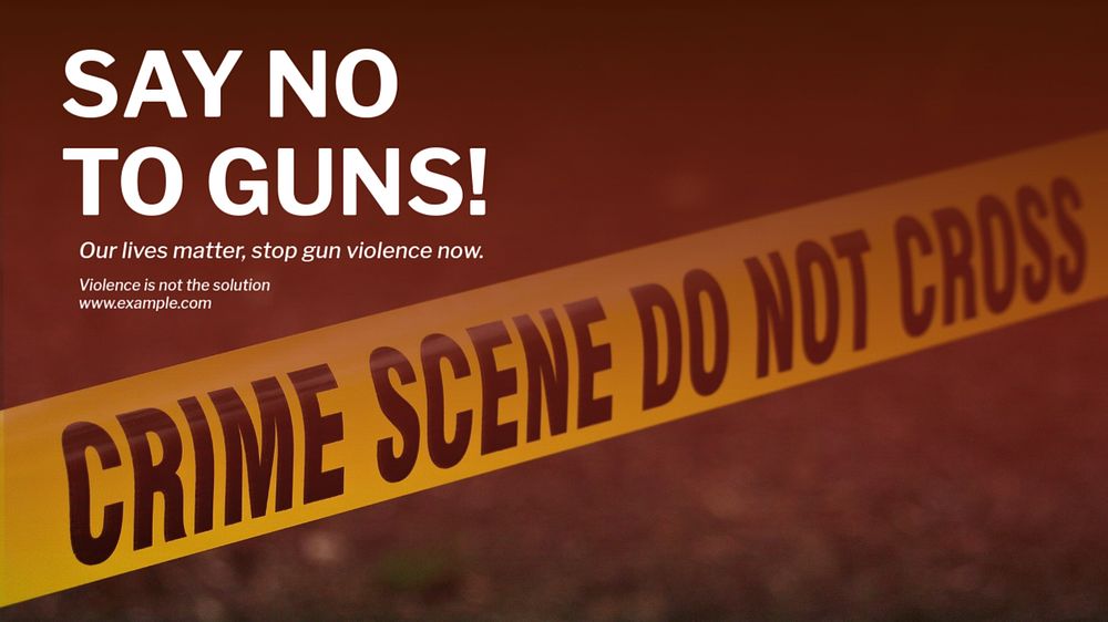 No to guns blog banner template, editable text