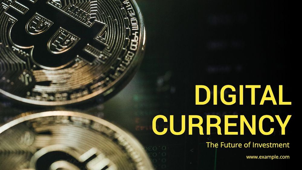 Digital currency blog banner template, editable text