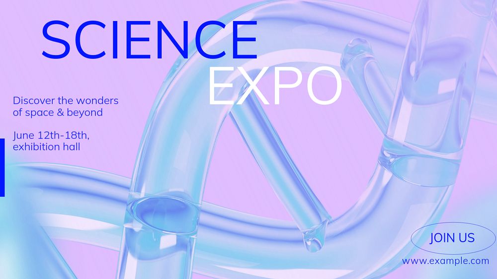 Science expo  blog banner template, editable text