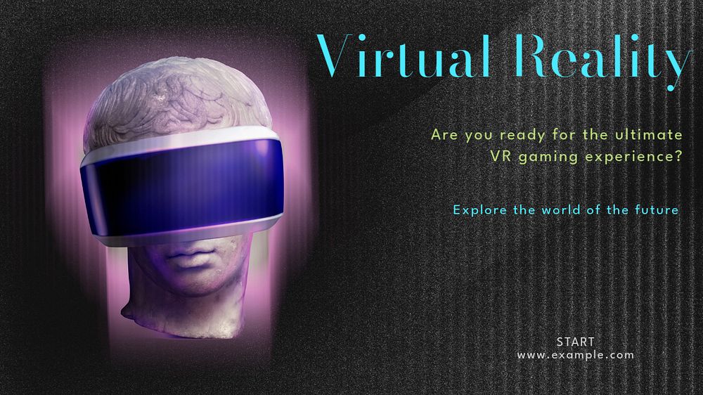 Virtual reality  blog banner template, editable text