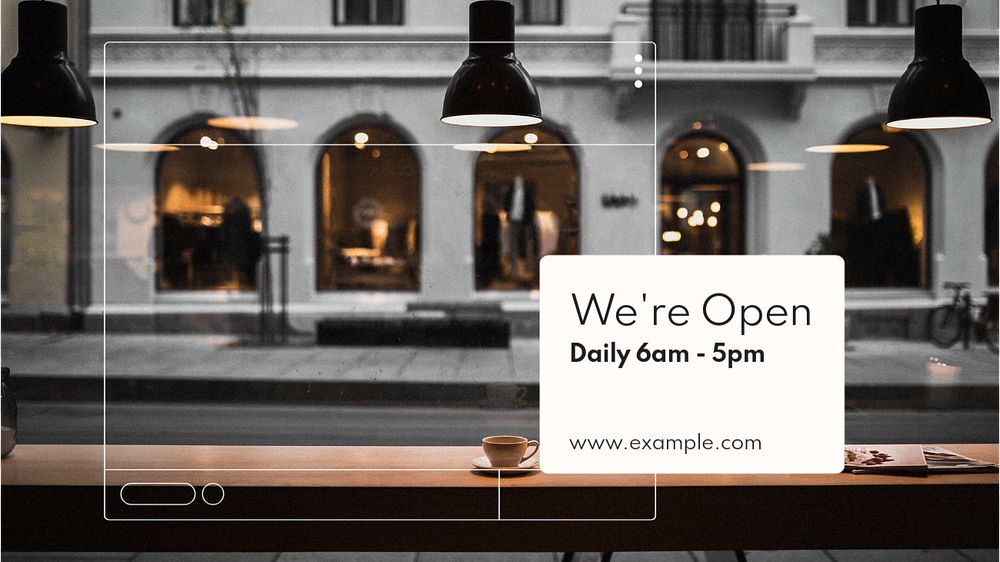 We're open Facebook cover template, editable design