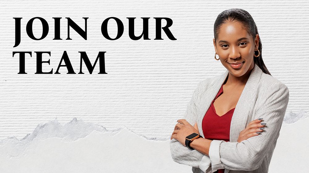 Join our team  blog banner template, editable text