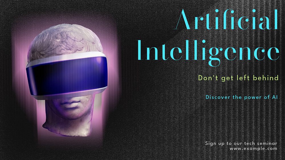 Artificial intelligence  blog banner template, editable text