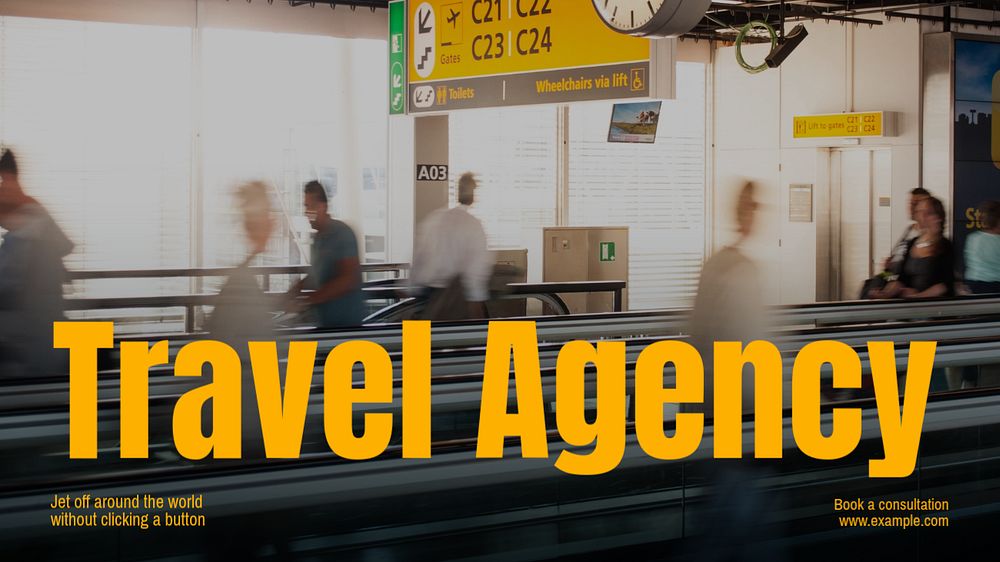 Travel agency blog banner template, editable text