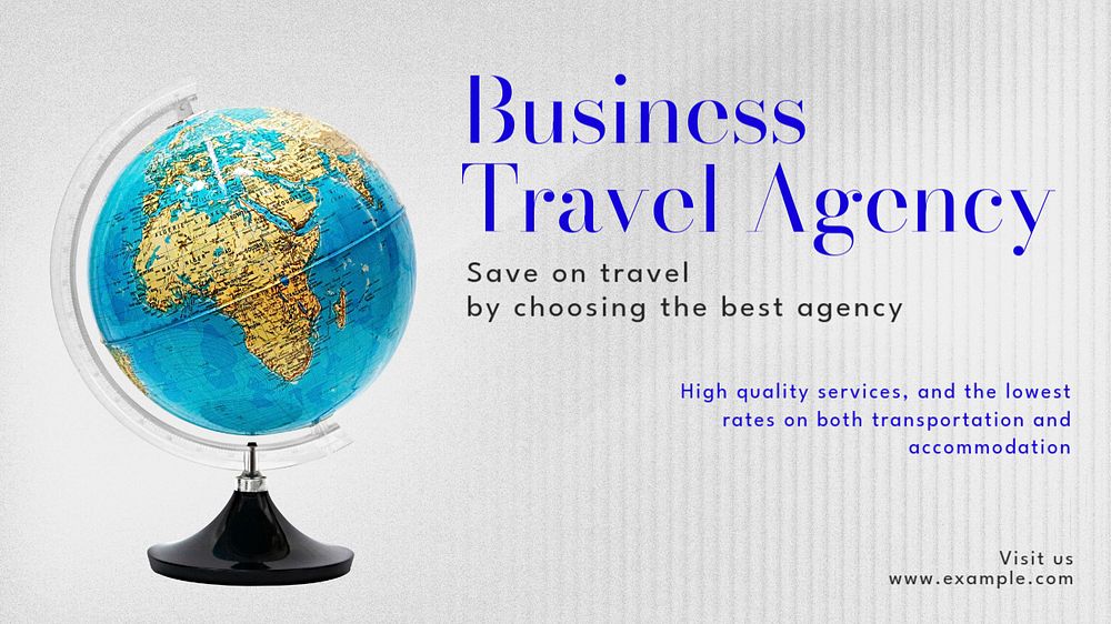 Travel agency  blog banner template, editable text