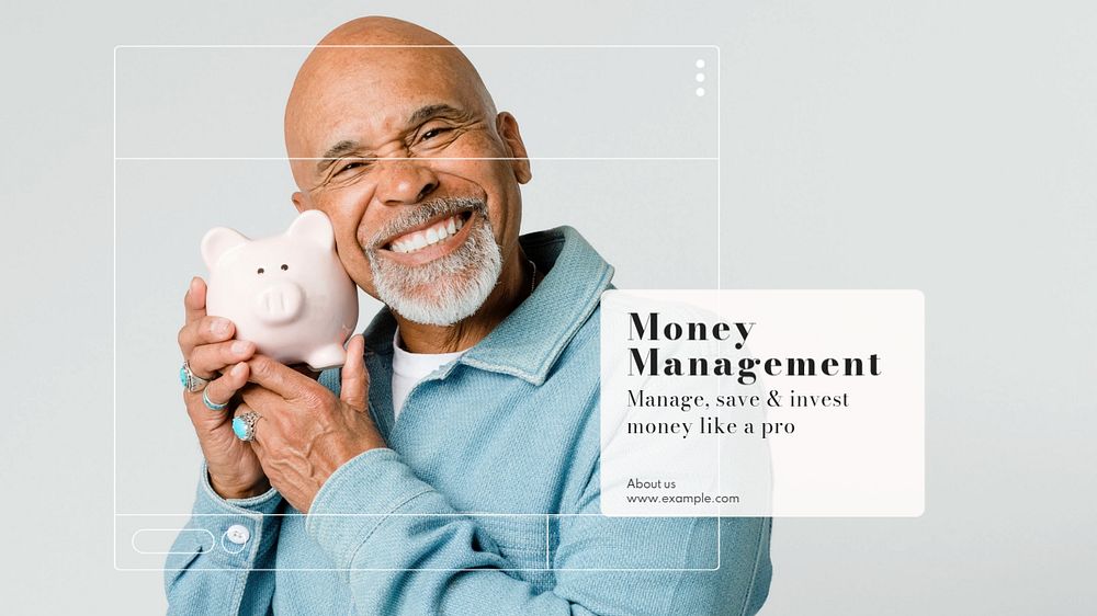 Money management Facebook cover template, editable design