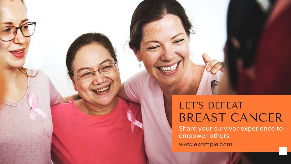 Breast cancer Facebook cover template, editable design