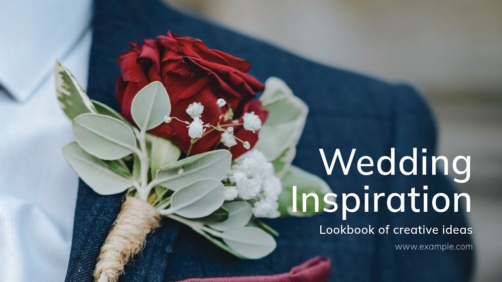 Wedding inspiration blog banner template, editable text