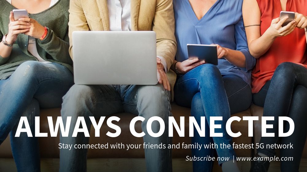 Always connected blog banner template, editable text