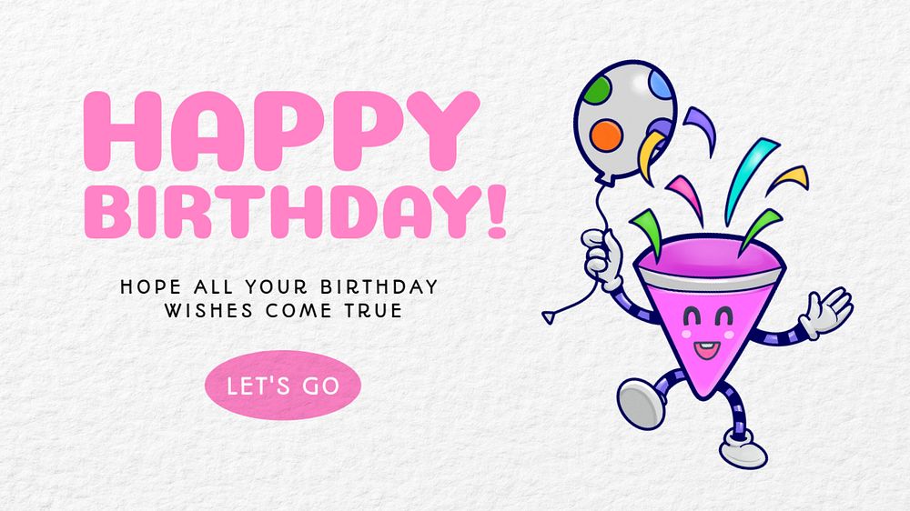 Happy birthday  blog banner template, editable text