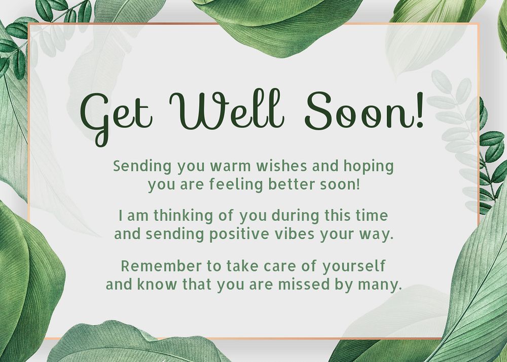 Get well soon template, editable design