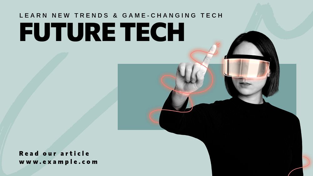 Future technology  blog banner template, editable text