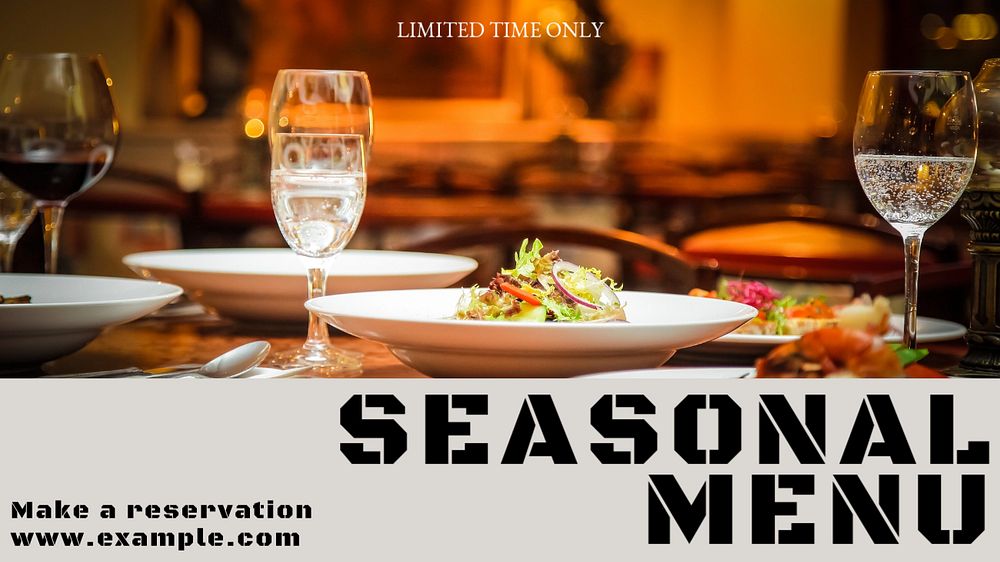 Seasonal menu blog banner template, editable text