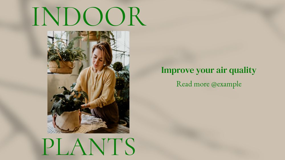 Indoor plants Facebook cover template, editable design