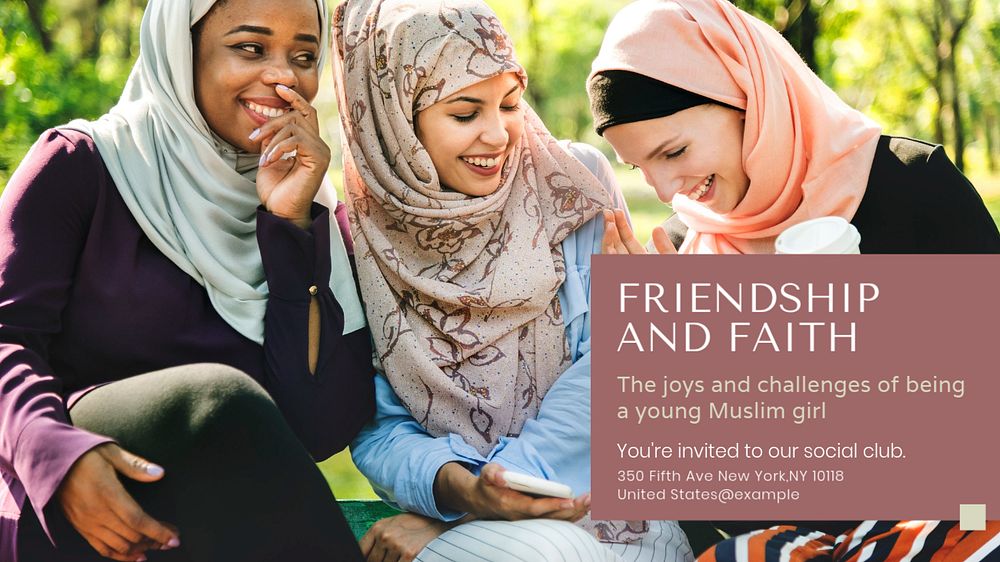 Friendship and faith  Facebook cover template, editable design