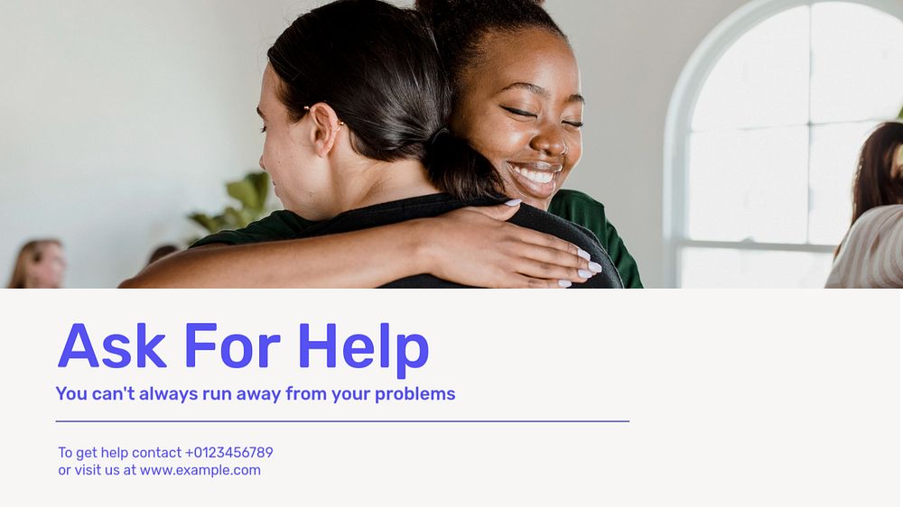 Mental health helpline  blog banner template, editable text