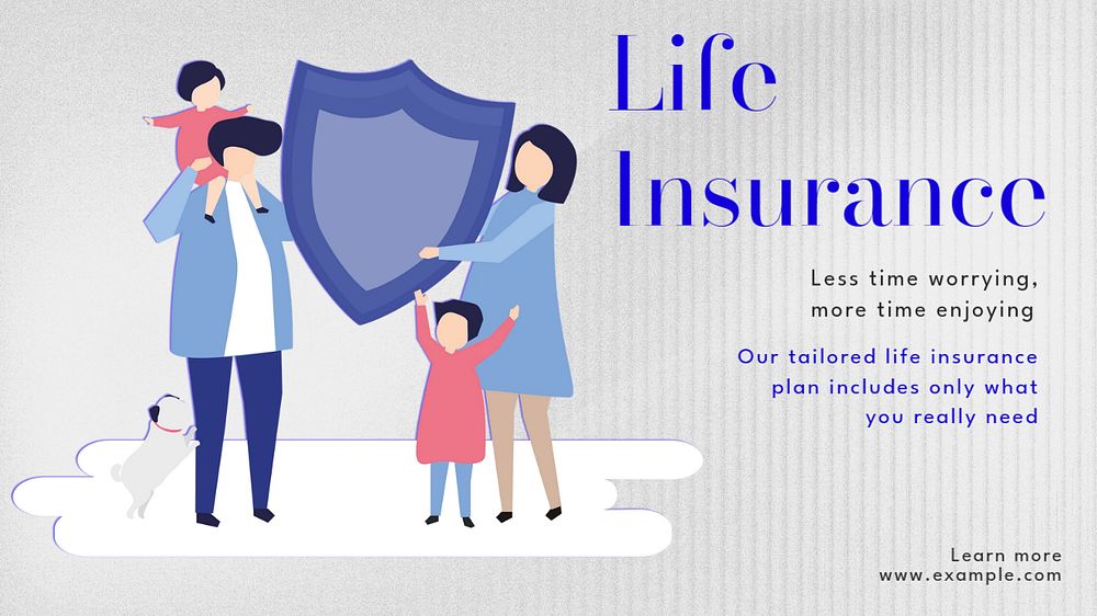 Life insurance  blog banner template, editable text