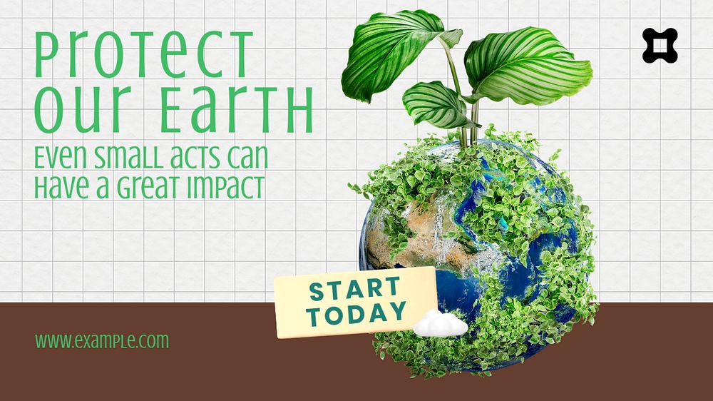 Protect our Earth blog banner template, editable text