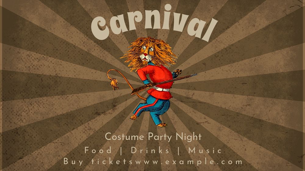 Carnival party  blog banner template, editable text