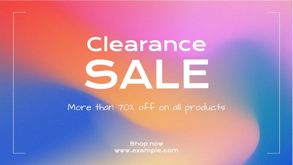 Clearance sale blog banner template, editable text