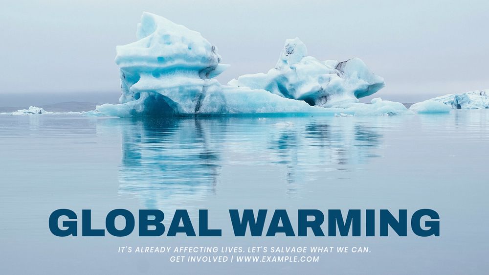 Global warming blog banner template, editable text