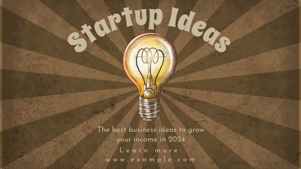 Startup ideas  blog banner template, editable text