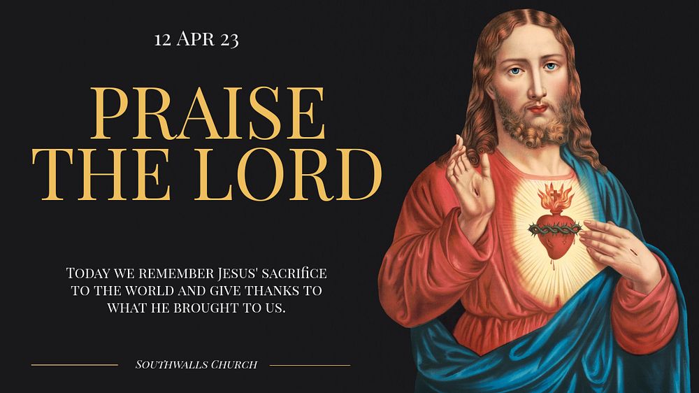 Praise the lord blog banner template, editable text