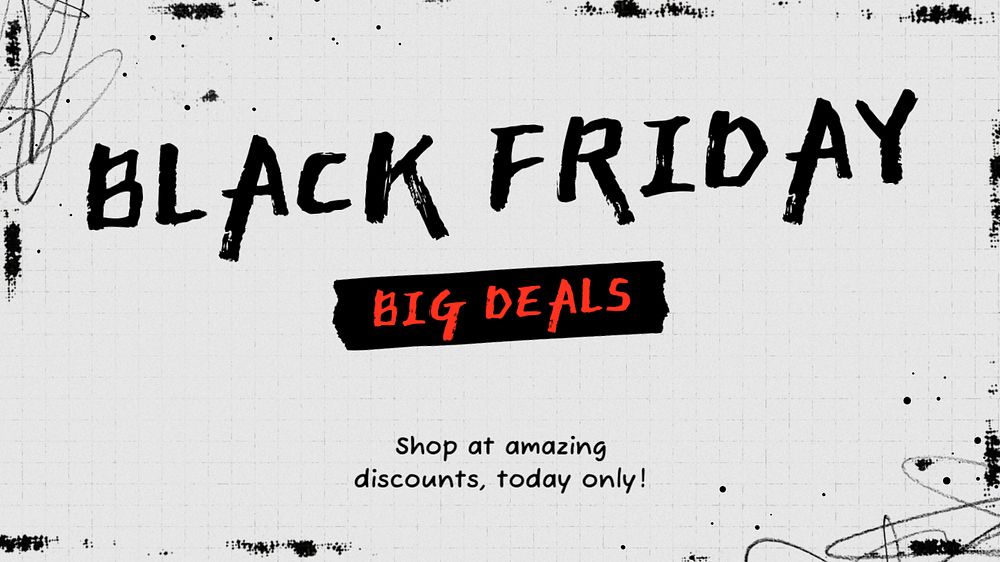 Black Friday blog banner template, editable text