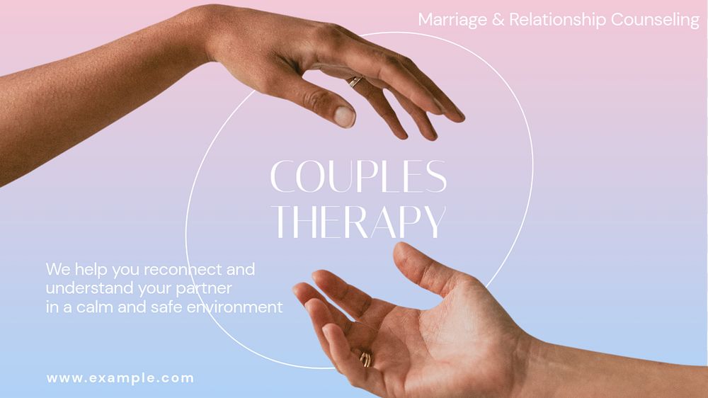 Couples therapy  blog banner template, editable text