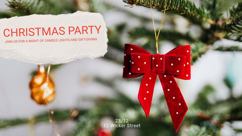 Christmas party blog banner template, editable text