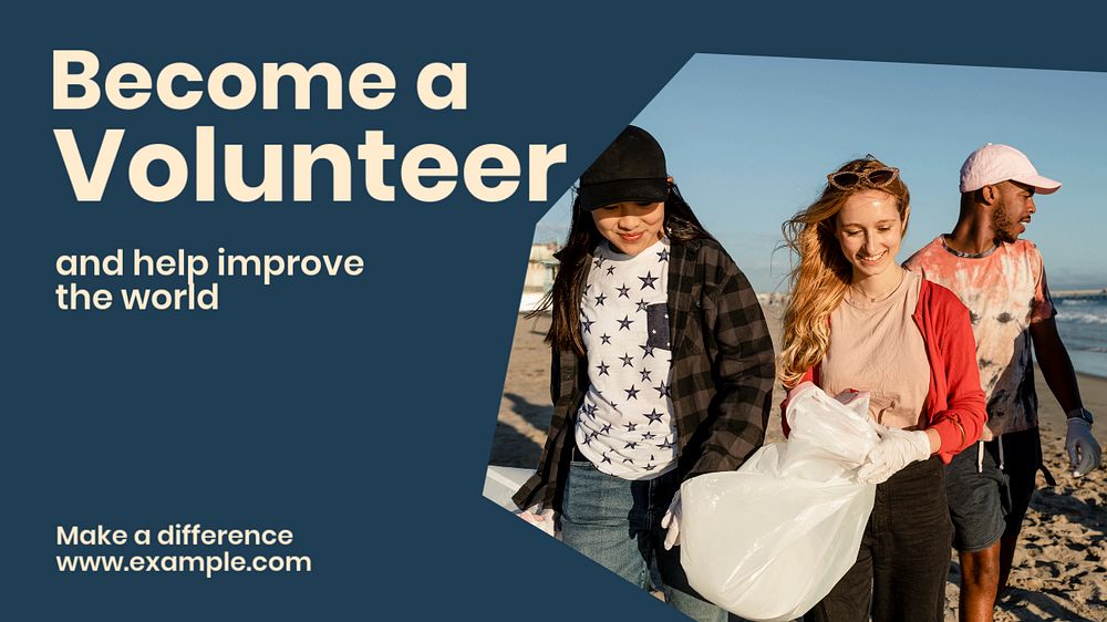 Become a volunteer blog banner template, editable text