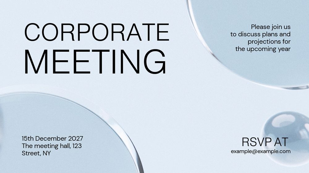 Corporate meeting blog banner template, editable text