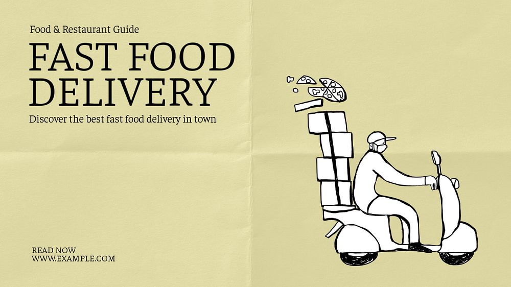 Delivery service blog banner template, editable text