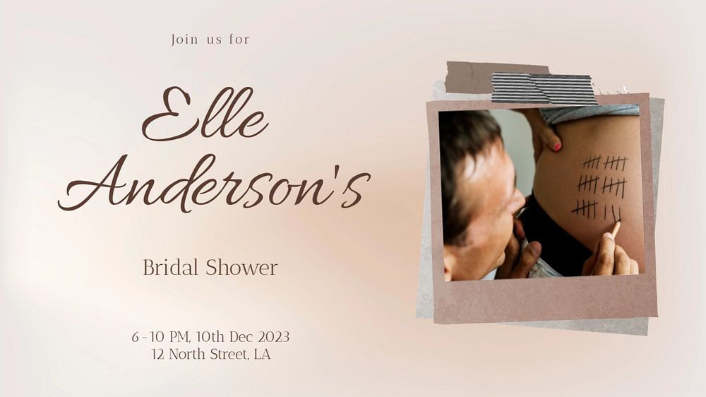 Bridal shower blog banner template, editable text