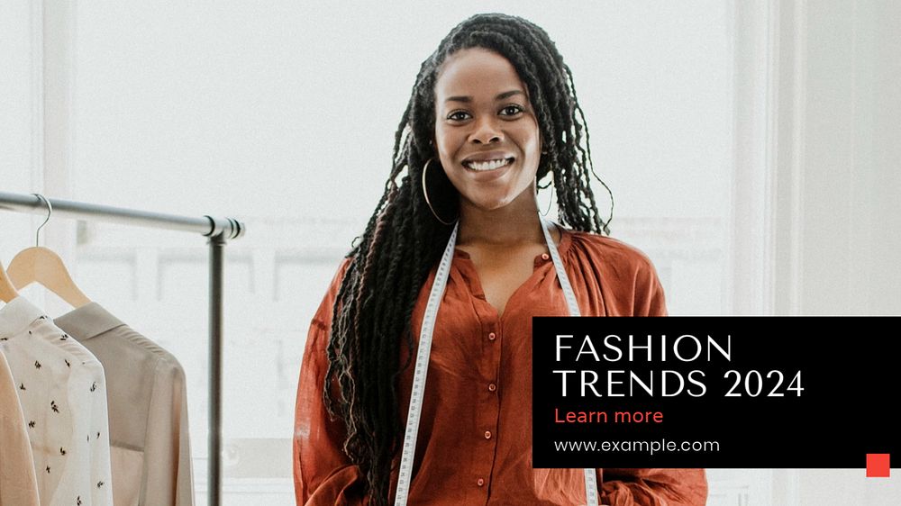 Fashion trends blog banner template, editable text