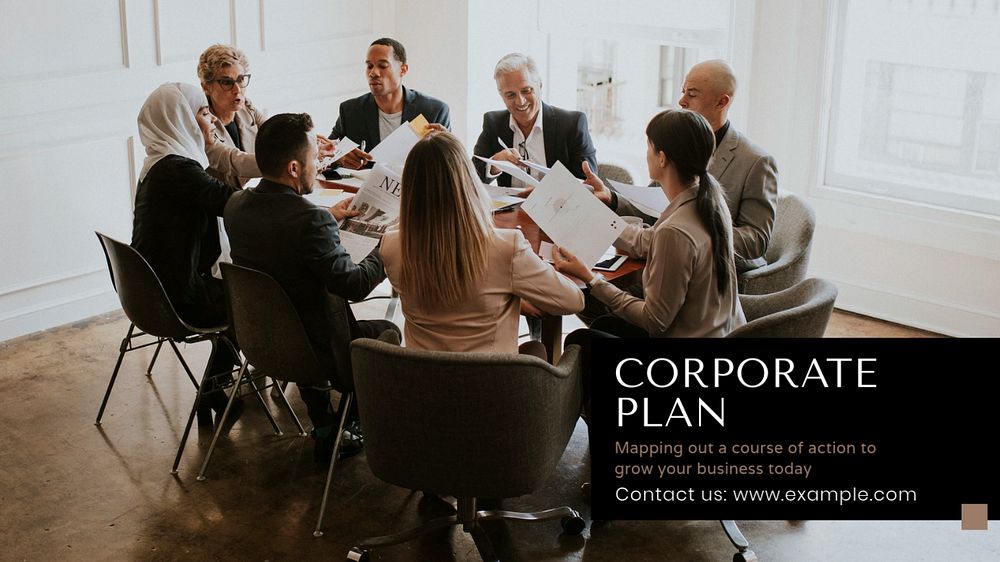 Corporate plan blog banner template, editable text