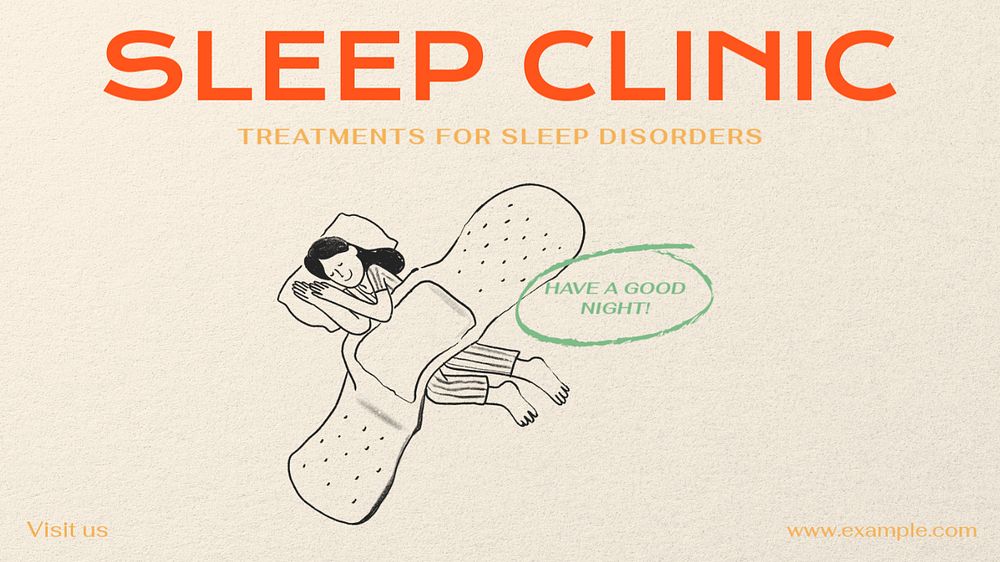 Sleep clinic blog banner template, editable text