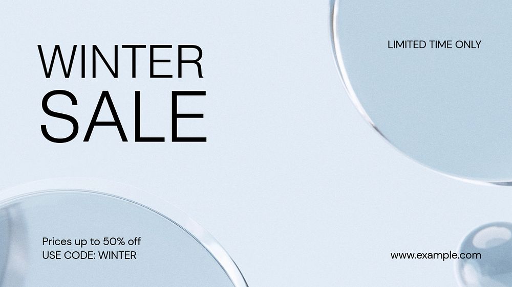 Winter sale blog banner template, editable text