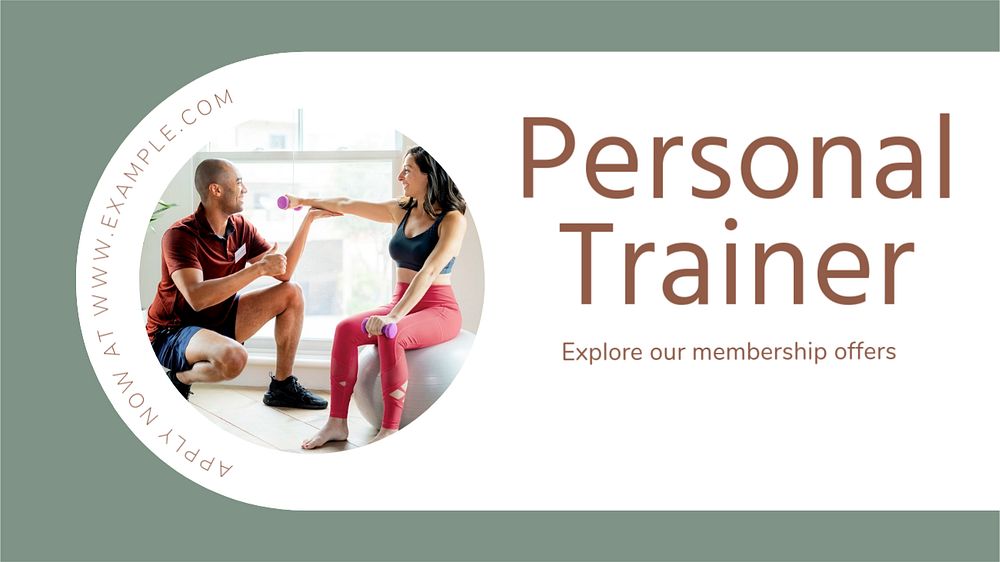 Personal trainer Facebook cover template, editable design