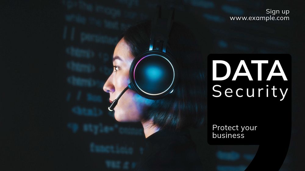 Data security blog banner template, editable text