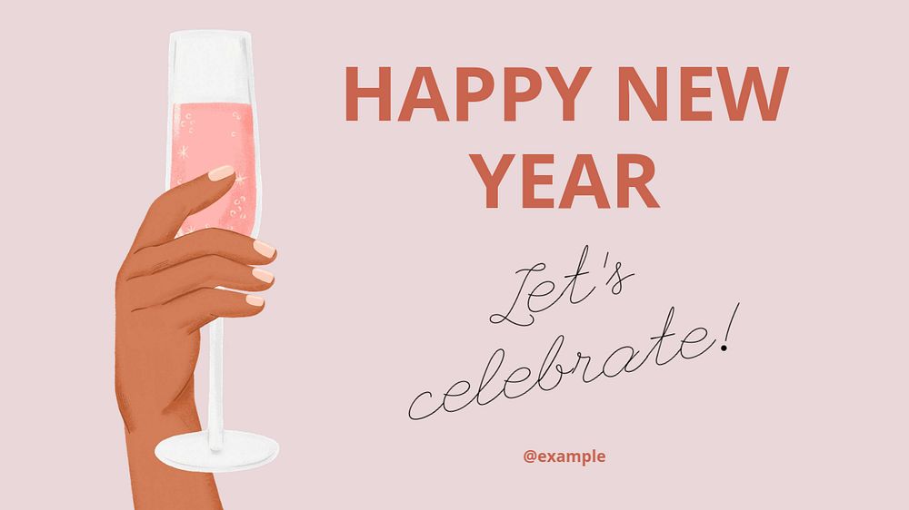 Happy new year  blog banner template, editable text