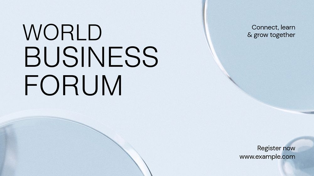 World business forum blog banner template, editable text