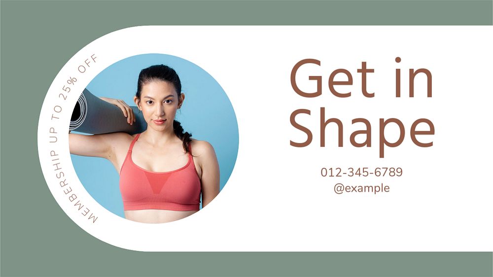 Get in shape Facebook cover template, editable design