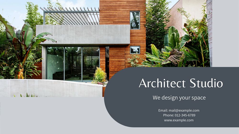 Architect studio Facebook cover template, editable design