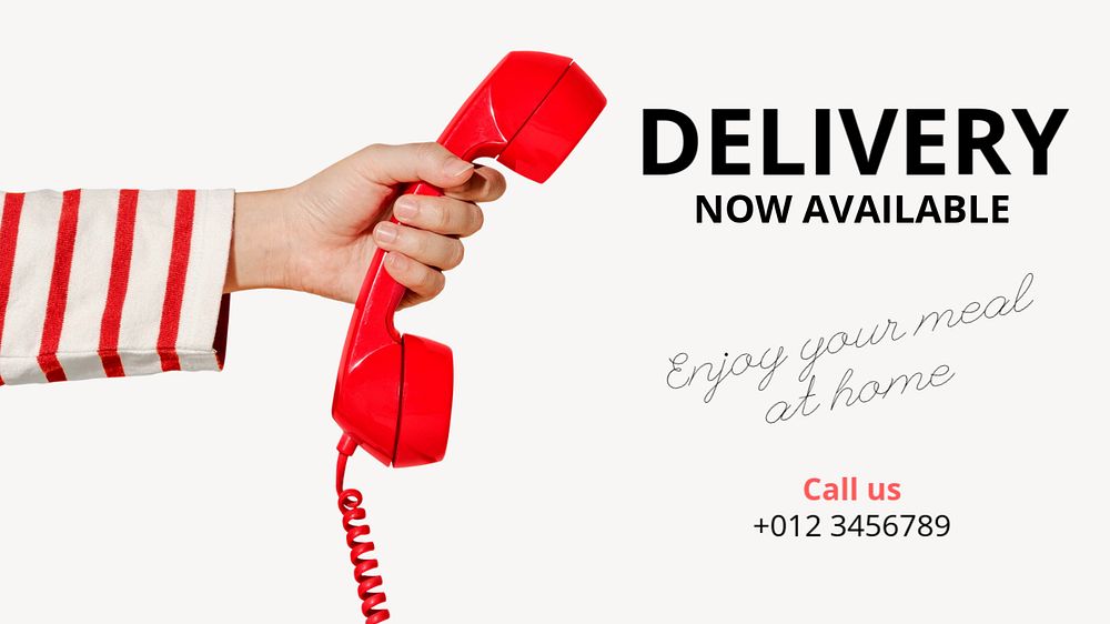 Delivery now available blog banner template, editable text