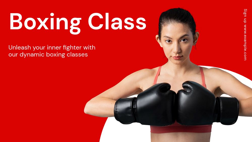 Boxing class  blog banner template, editable text