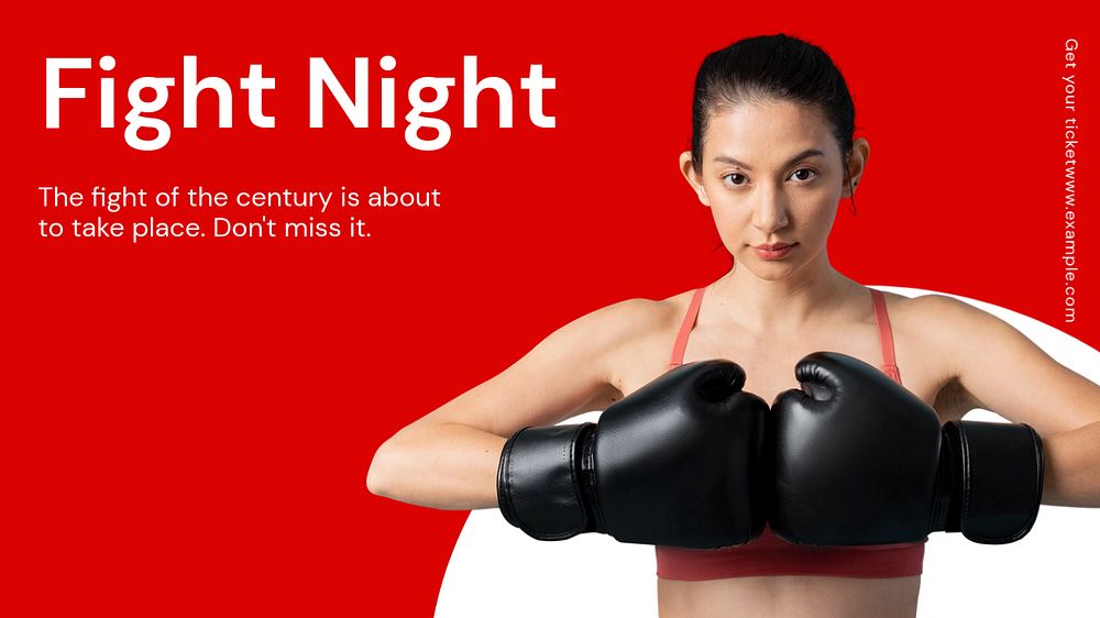 Fight night  blog banner template, editable text